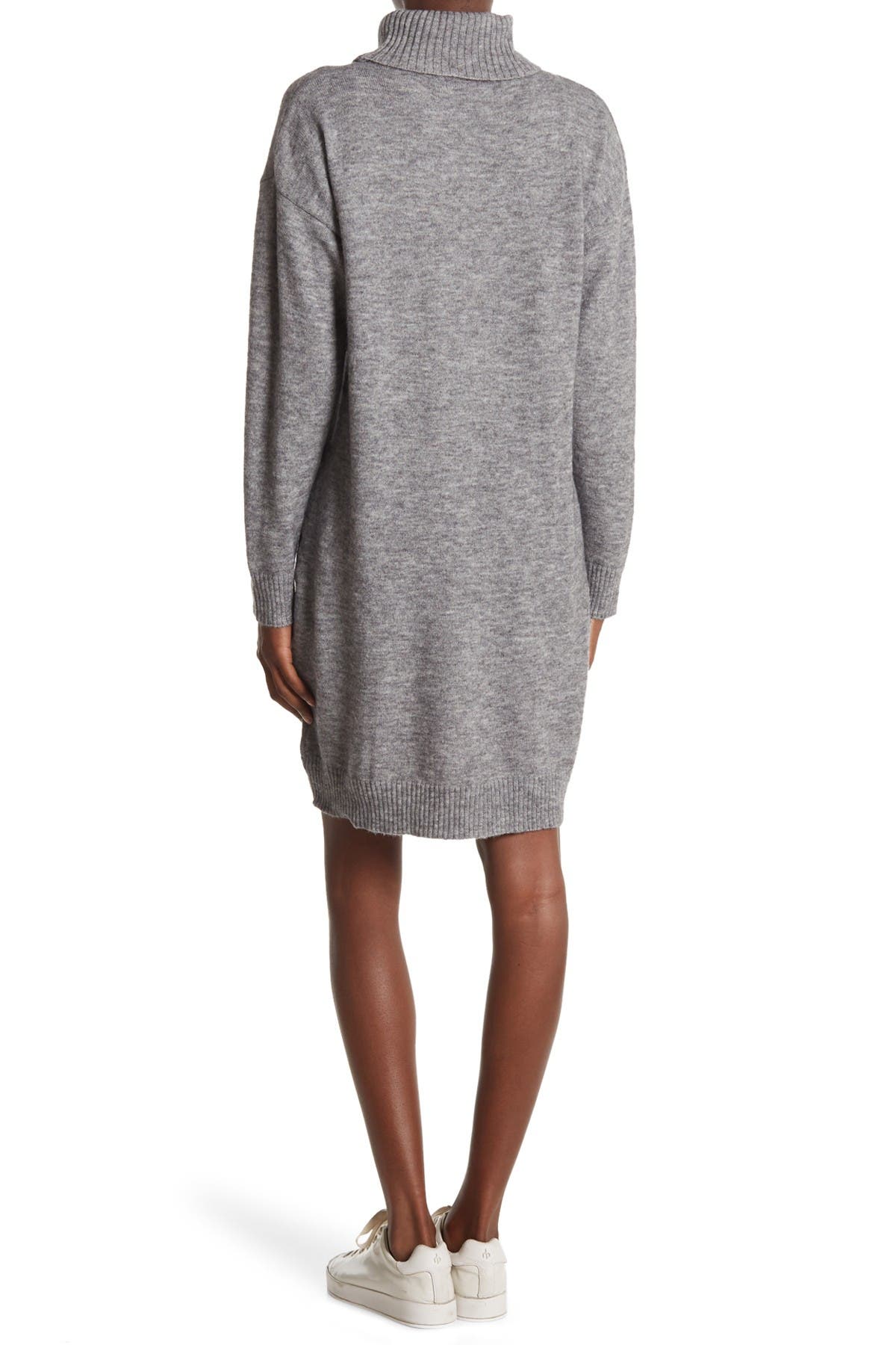 Stitchdrop Classic Turtle Neck Sweater Dress In Charcoal2 | ModeSens