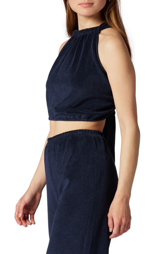 Joie Anika Tie Back Crop Top In Peacoat