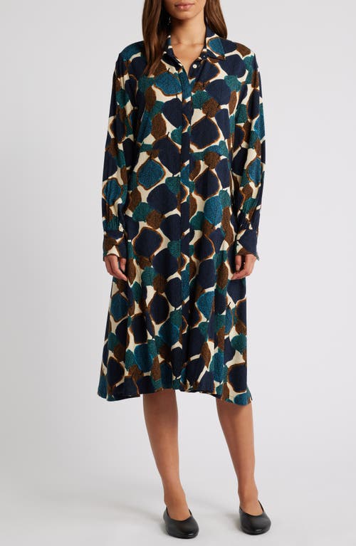 Masai Copenhagen Nadia Long Sleeve Button-up Shirtdress In Chipmunk