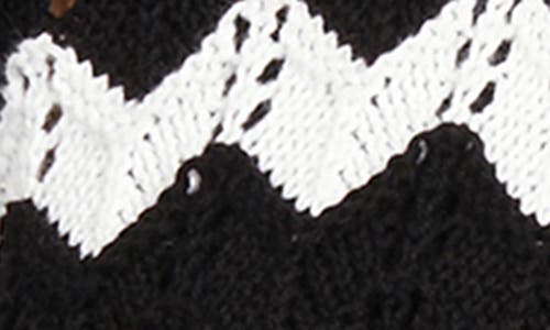 525 Ashley Chevron Stripe Cardigan In Black Multi