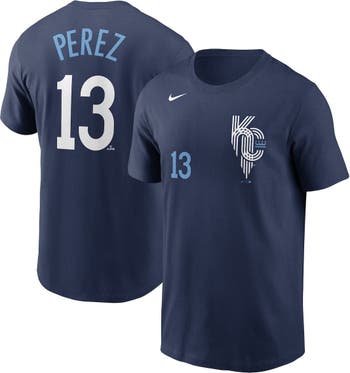 Nike Men's Nike Salvador Perez Navy Kansas City Royals 2022 City Connect  Name & Number T-Shirt