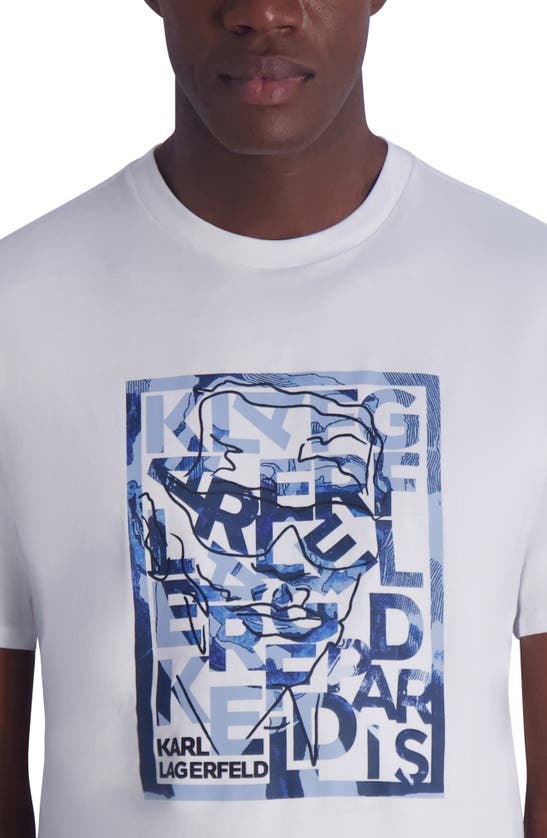Shop Karl Lagerfeld Paris Square Sketch Graphic T-shirt In White