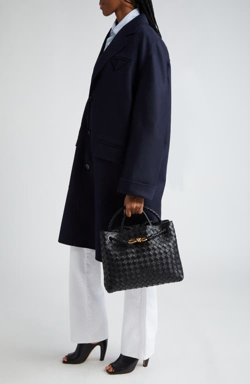 Bottega Veneta Andiamo Shoulder Bag In Black Brass/black