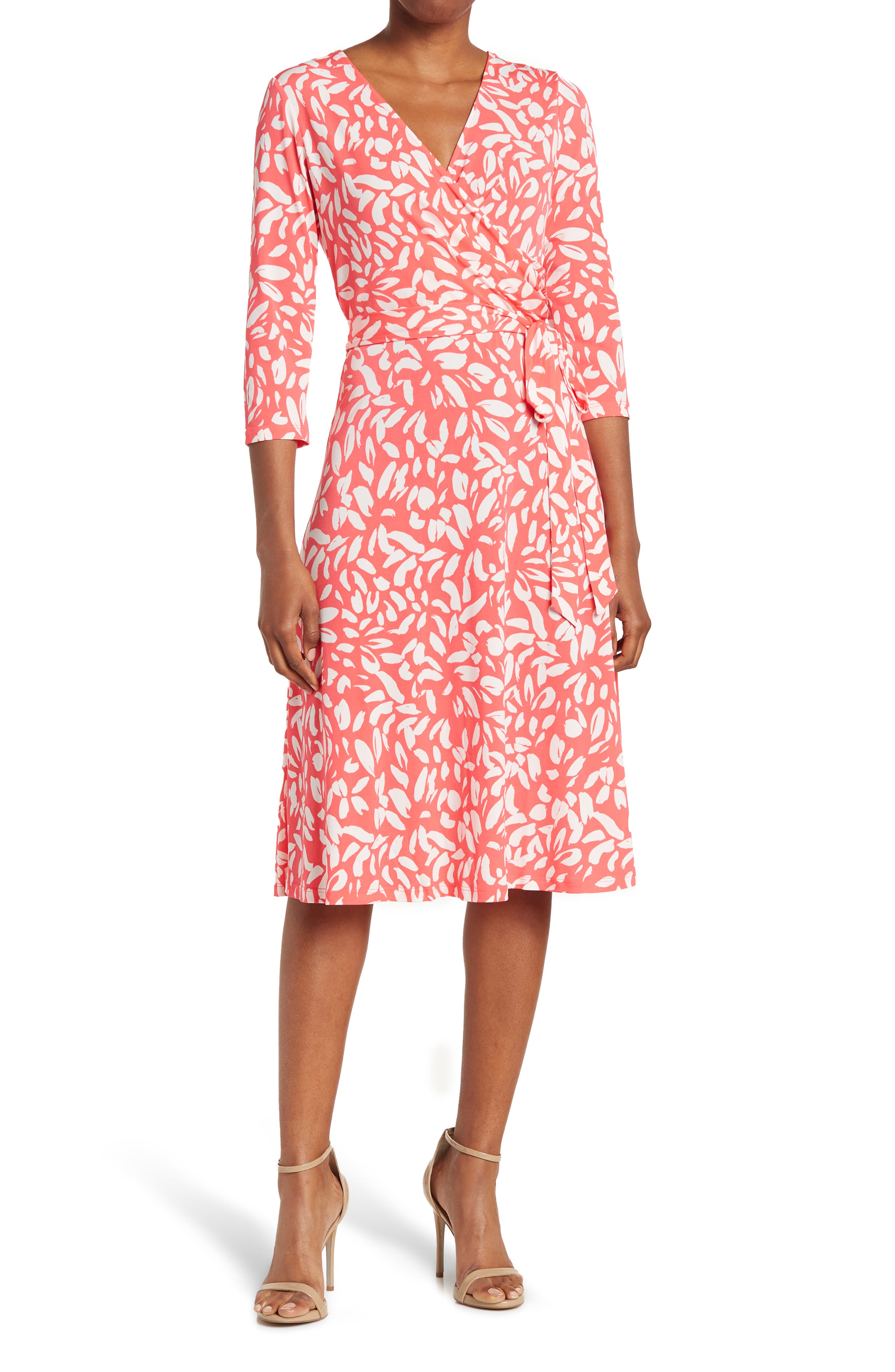 4 Sleeve Midi Wrap Dress 