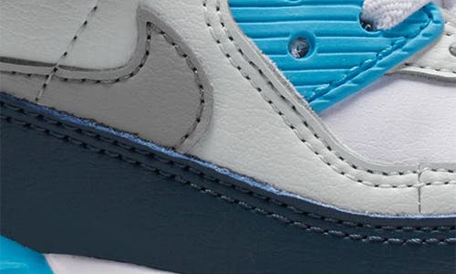 Nike Air Max 90 Easy-on Sneaker In White/ Grey/ Blue/ Navy