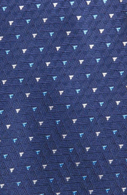 Shop Ralph Lauren Purple Label Jermyn St. Jacqards Geometric Pattern Silk Tie In Navy