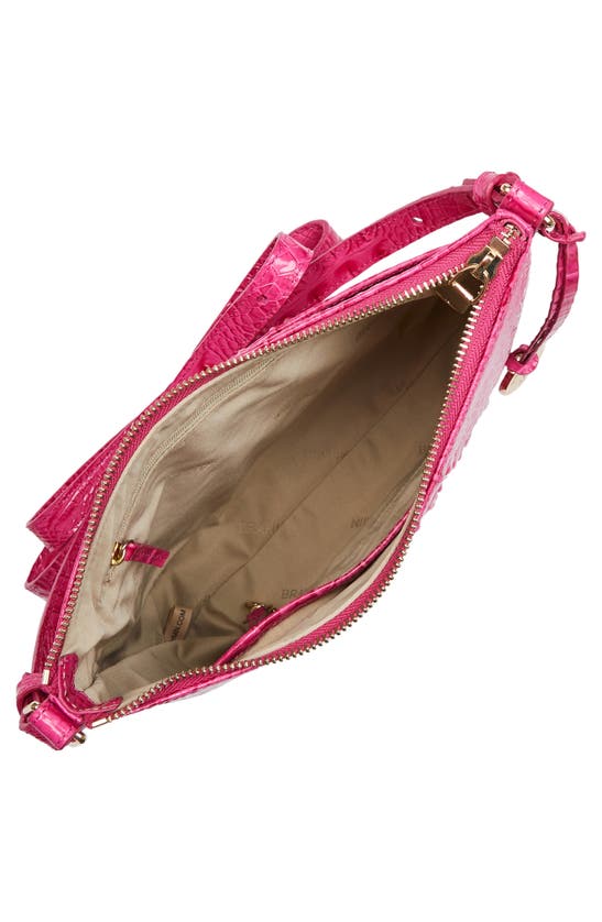 Shop Brahmin Katie Croc Embossed Leather Crossbody Bag In Paradise Pink