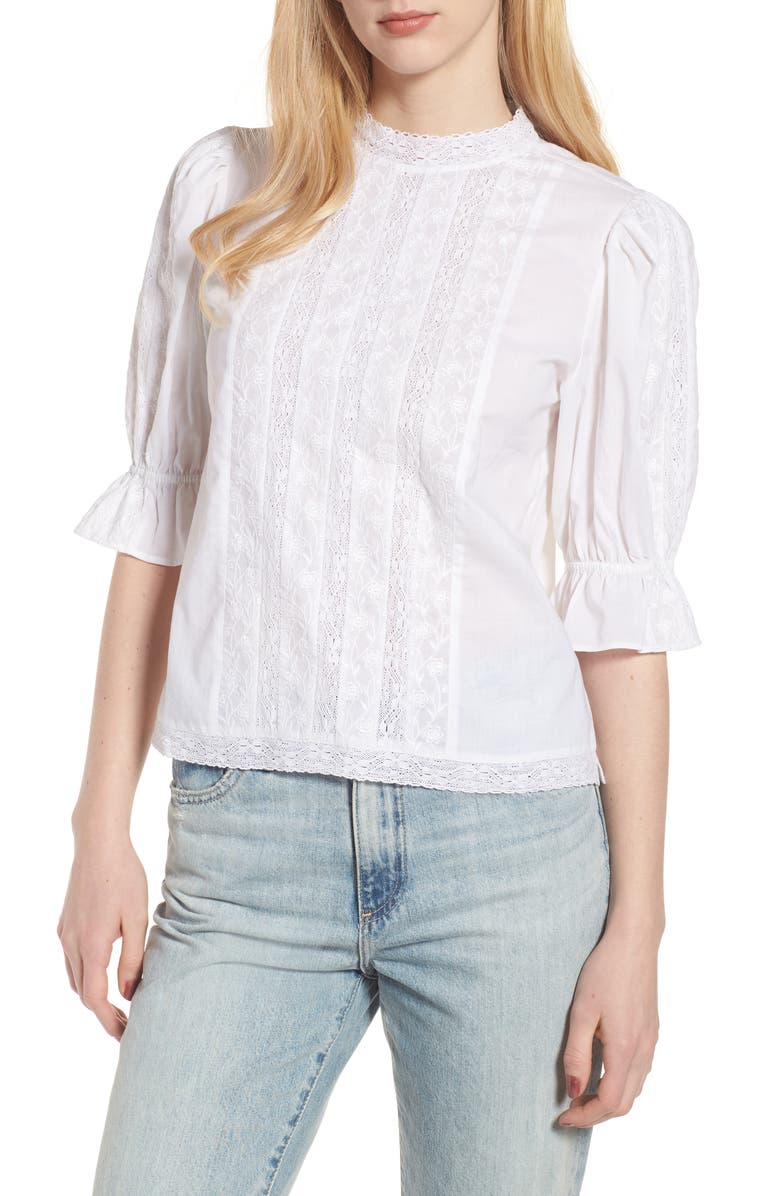 Hinge Embroidered Lace Top | Nordstrom