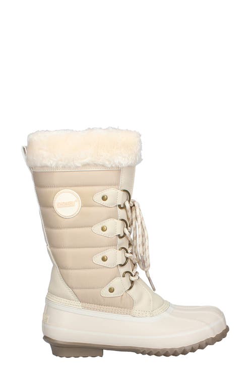 Khombu Denise Faux Fur Lined Boot In Off White