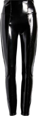 NEW SPANX Faux Patent Leather Leggings Women's Size S Black 20301R