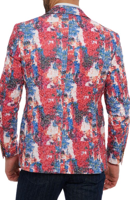 Shop Robert Graham Eagan Floral Embroidered Cotton Blend Sport Coat In Red Multi