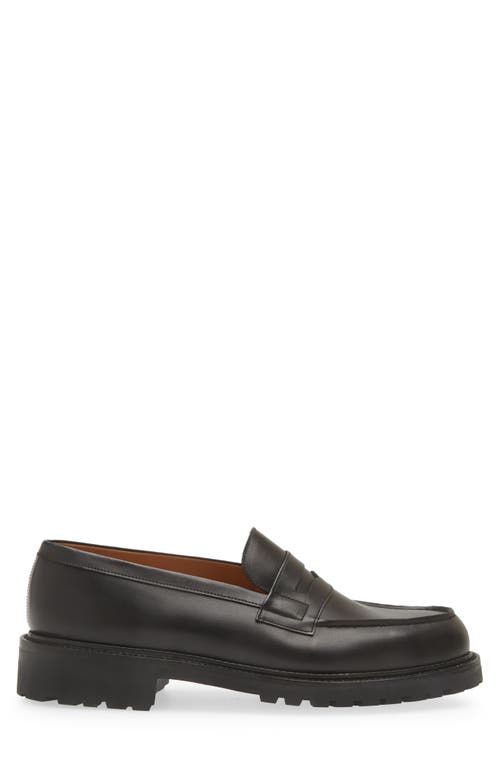 Jm Weston Commando 180 Penny Loafer In Black