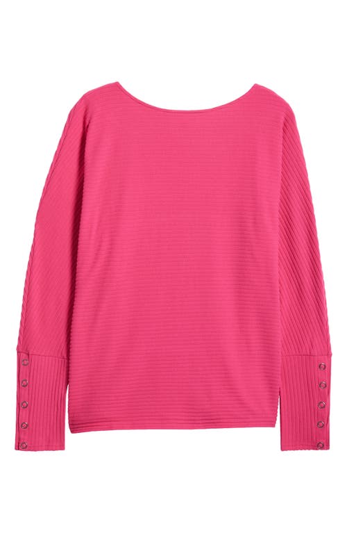 Shop Caslonr Caslon(r) Snap Cuff Dolman Sleeve Knit Top In Pink Electric