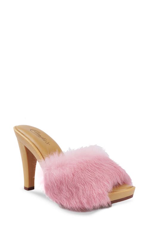 Shop Candies Candie's Celestine Faux Fur Side Sandal In Pink