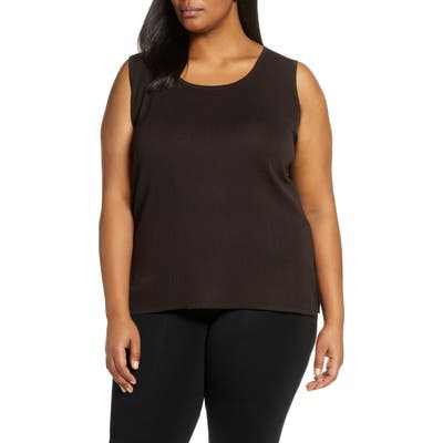 Plus Size Ming Wang Knit Tank, Brown