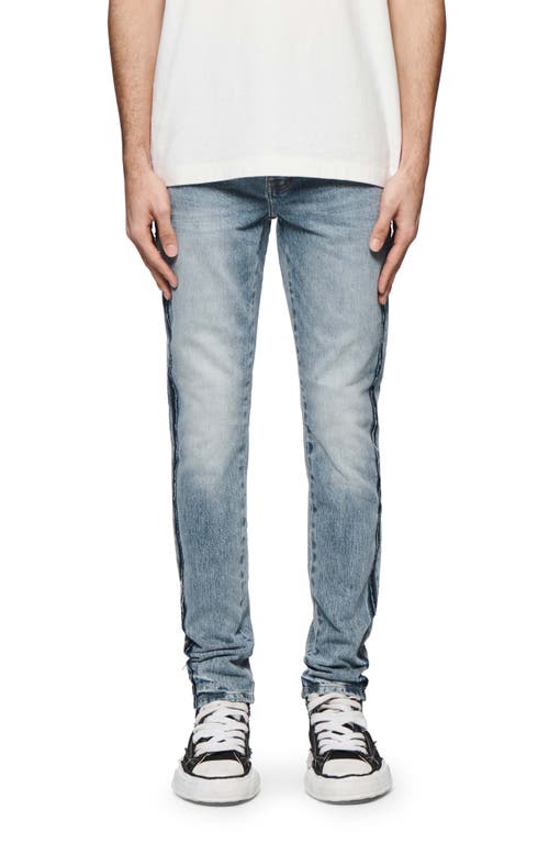 Shop Purple Brand Shadow Seam Skinny Jeans In Mid Indigo