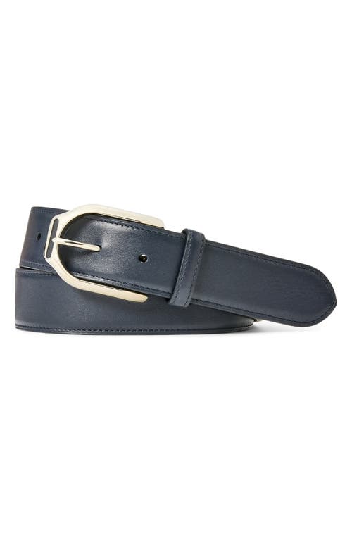 Ralph Lauren Purple Label Welington Calfskin Leather Belt Marine Navy at Nordstrom,