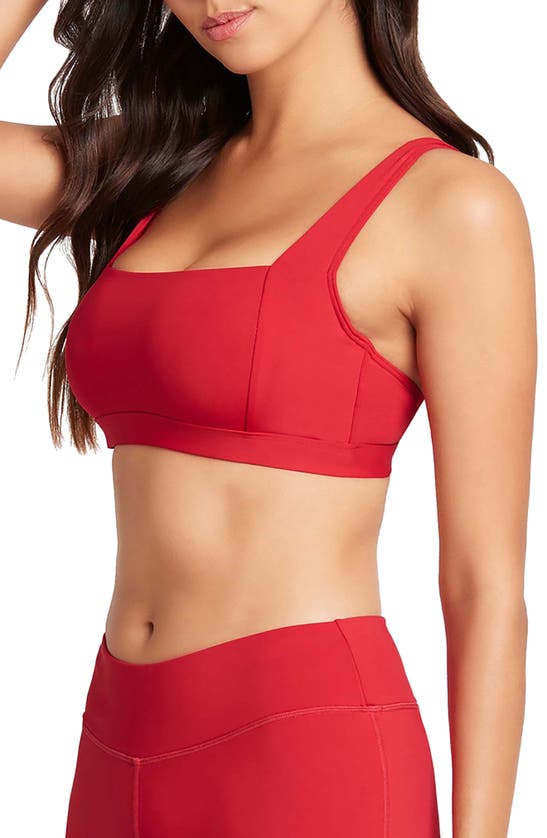 Shop Sea Level Square Neck Bralette Bikini Top In Red