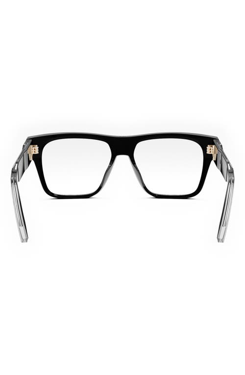 Dior Cd Diamond 54mm Square Glasses In Black/crystal