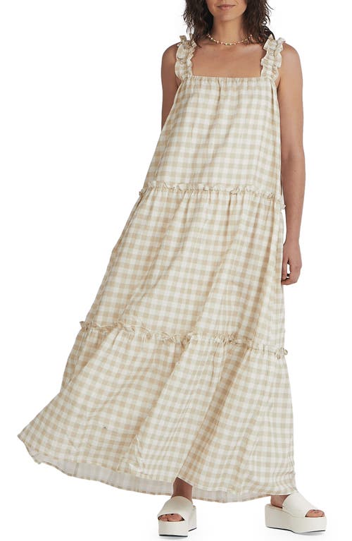 Charlie Holiday Lottie Gingham Linen & Cotton Maxi Dress