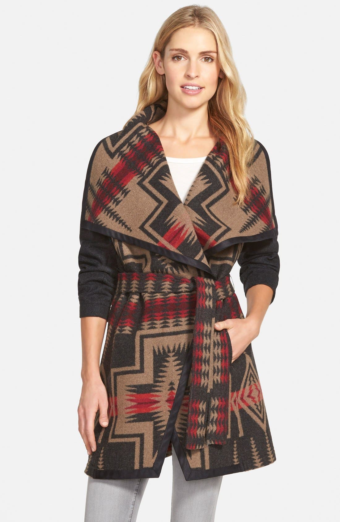 Pendleton Jacquard Wool Blanket Wrap Coat Nordstrom