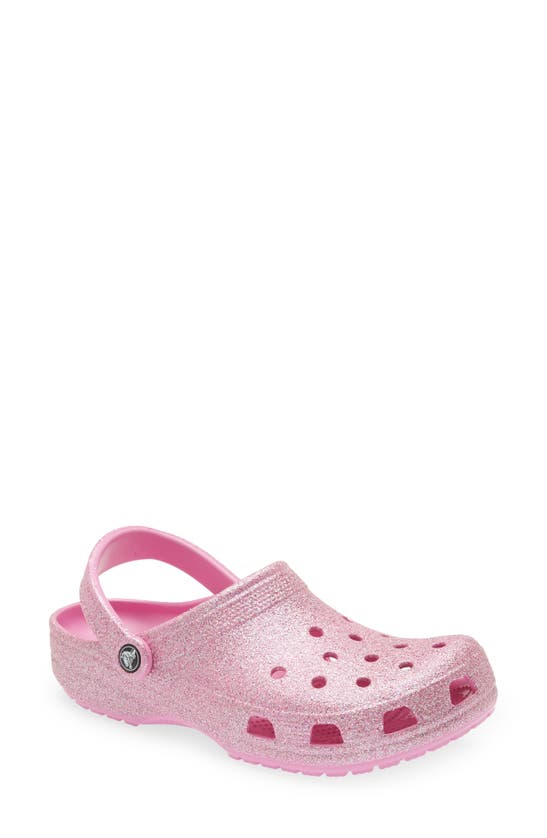 Crocs Classic Glitter Clog In Taffy Pink