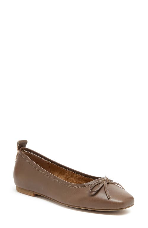 Kelsi Dagger Brooklyn Frankie Square Toe Ballet Flat in Deep Taupe 