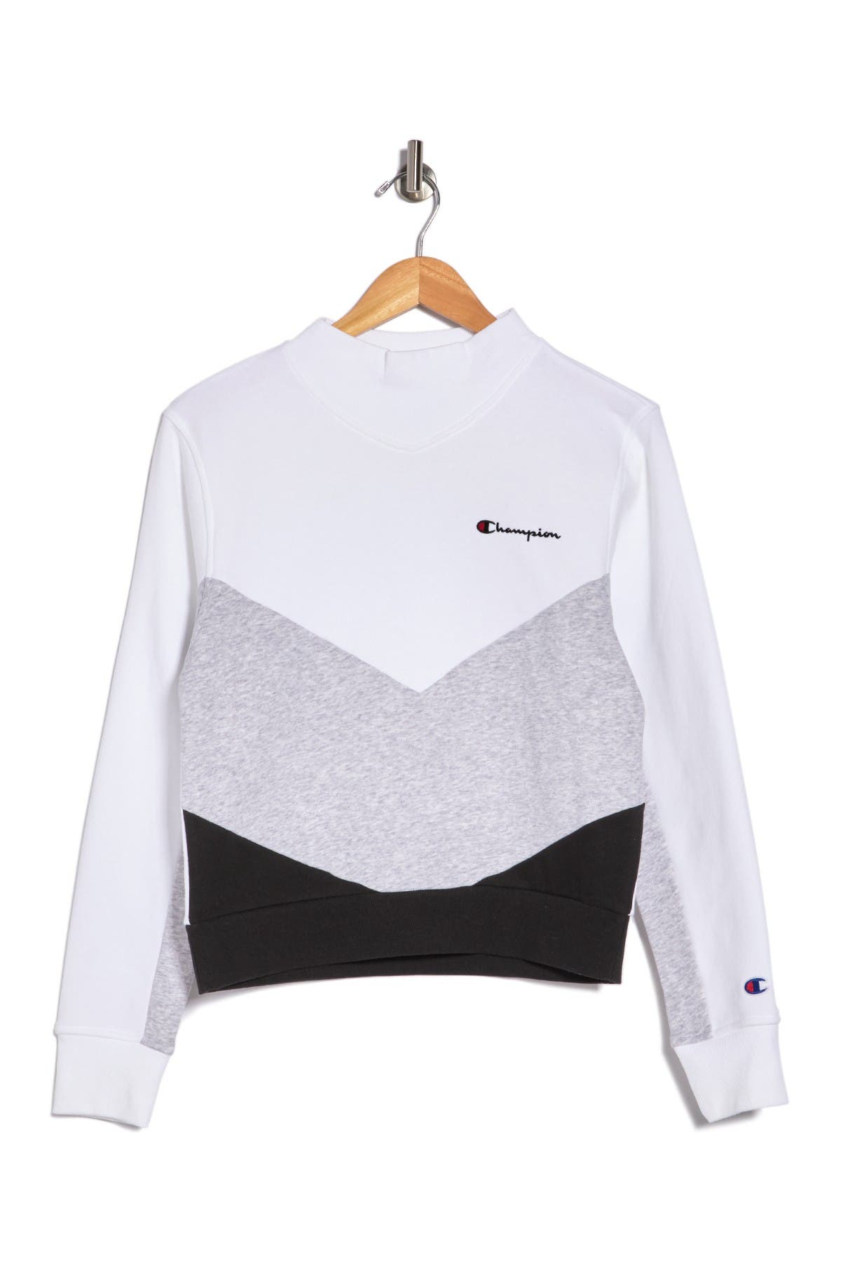 Champion Women's Campus Colorblocked Fleece Sweatshirt In White/oxfo ...
