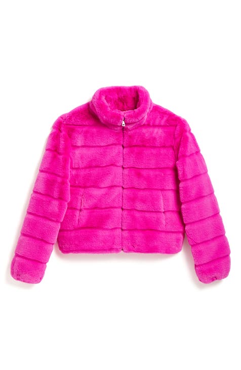 girls faux fur jacket, girls clearance