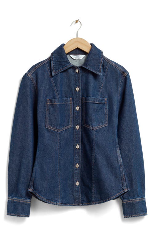 & Other Stories Denim Button-Up Shirt Rinse Blue at Nordstrom,