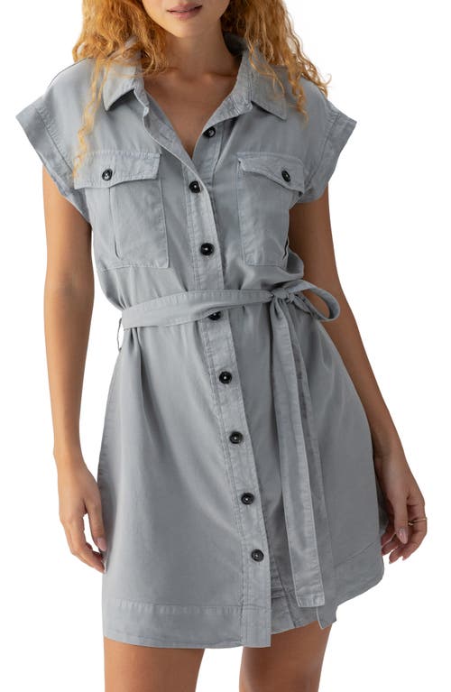 Shop Sanctuary Theo Short Sleeve Mini Shirtdress In Eucalyptus