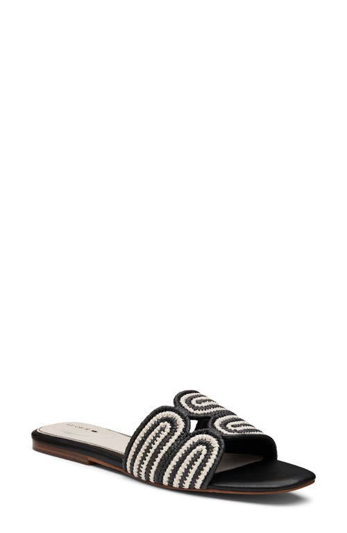 Kiwi Slide Sandal in Black Raffia