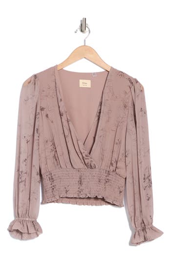 ELIE ELIE TAHARI ELIE ELIE TAHARI SMOCKED LEOPARD PRINT TOP