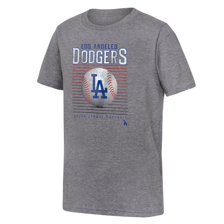 Shop Outerstuff Youth Fanatics Branded Gray Los Angeles Dodgers Relief Pitcher Tri-blend T-shirt