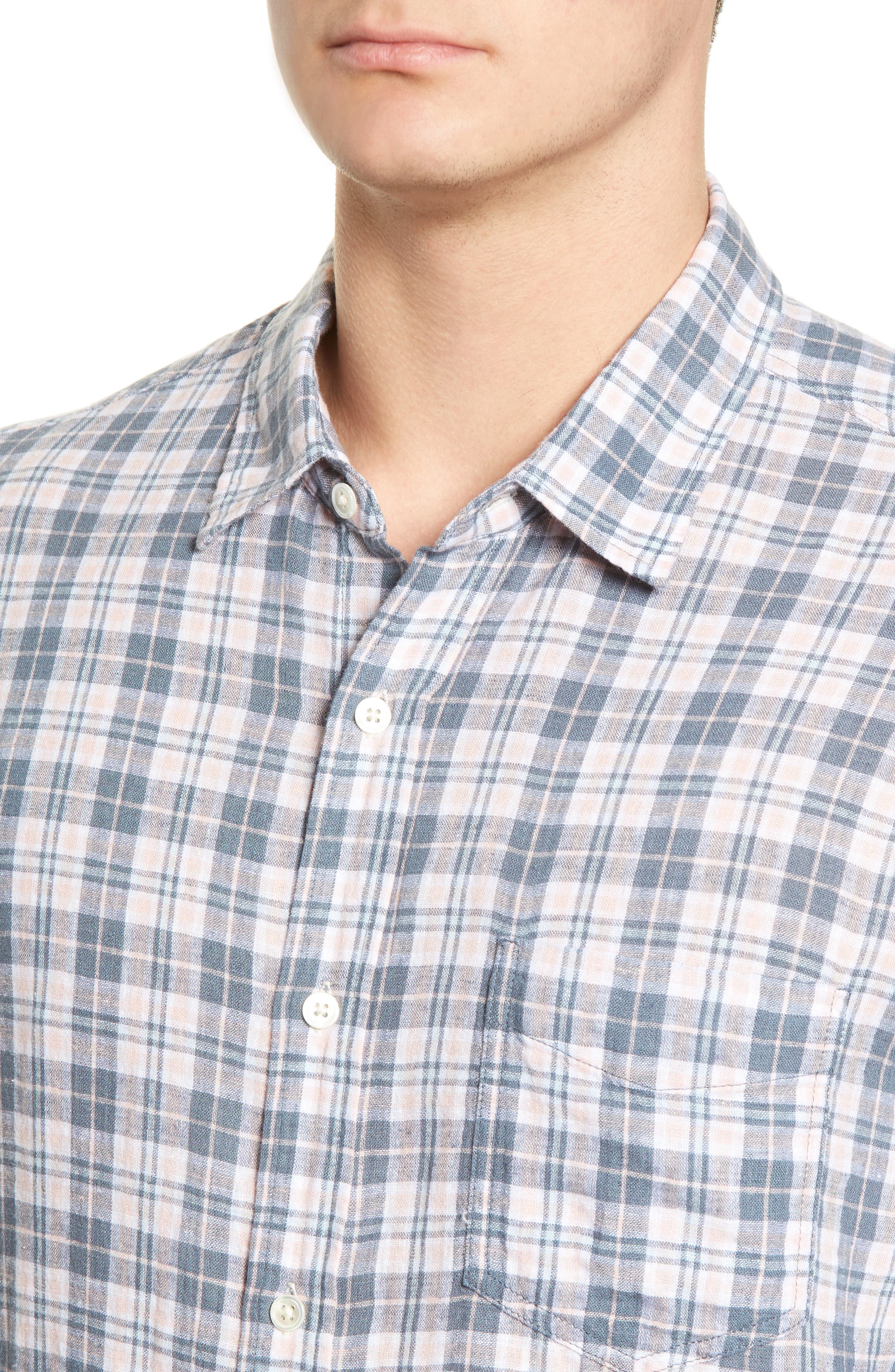 Rails Connor Plaid Linen Blend Button 