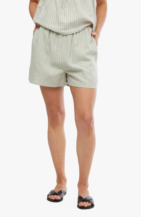 Pinstripe Linen Blend Shorts