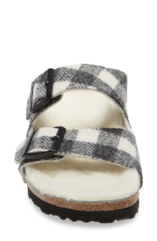 Birkenstock Arizona Genuine Shearling Lined Slide Sandal In Antique White/antique White