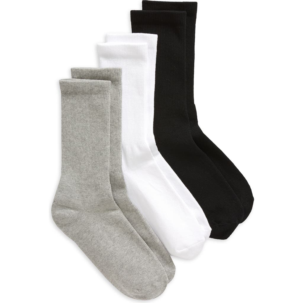 Nordstrom 3-pack Everyday Crew Socks In Gray