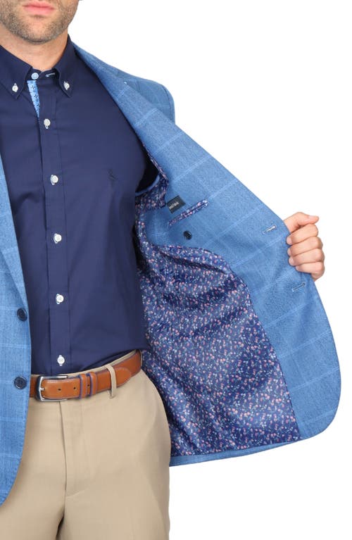 Tailorbyrd Shadow Windowpane Sport Coat In Sapphire Blue