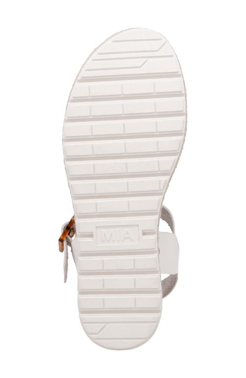 Mia Lunna Platform Ankle Strap Sandal In White Bona/silver