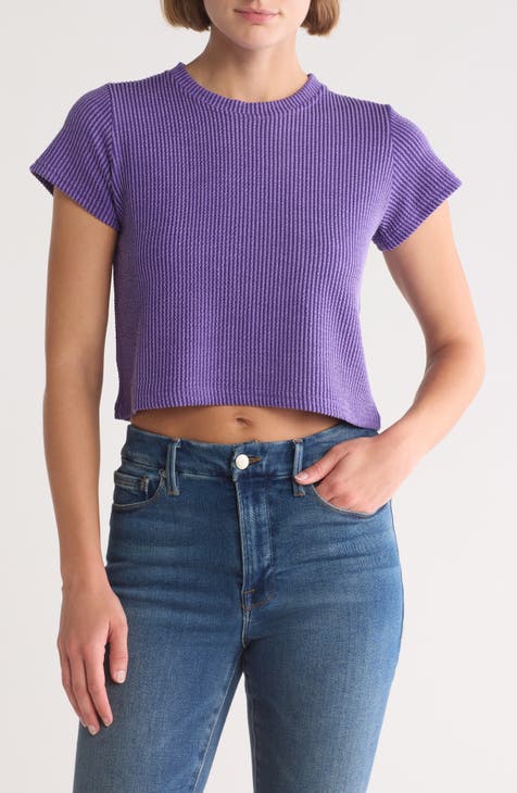 Rib Knit Crop T-Shirt