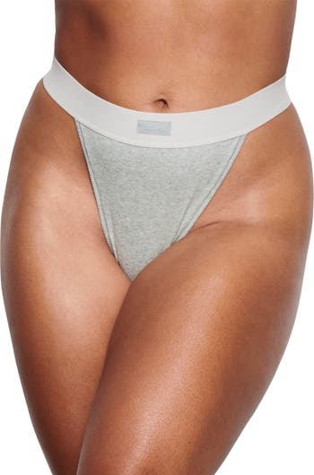 SKIMS on X: The Cotton Rib Thong ($20) in Soot - available now in select  sizes in all colors at  Shop the Cotton Collection  now and enjoy free domestic shipping on