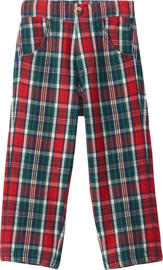 Wide-leg Pants - Red/plaid - Kids