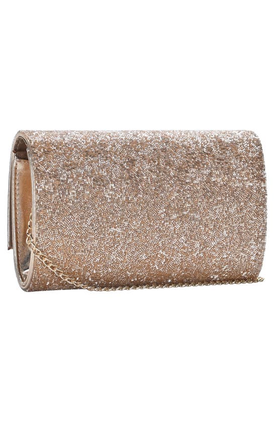 Shop Starlet Beaded Flap Clutch In Champagne