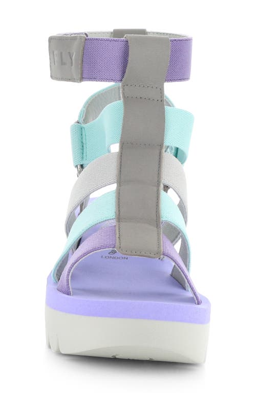 Shop Fly London Yufi Platform Wedge Sandal In Grey/multi Cupid