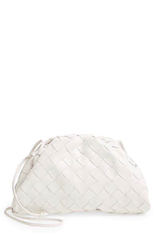 Shop Bottega Veneta Small The Pouch Leather Clutch In Chalk-gold