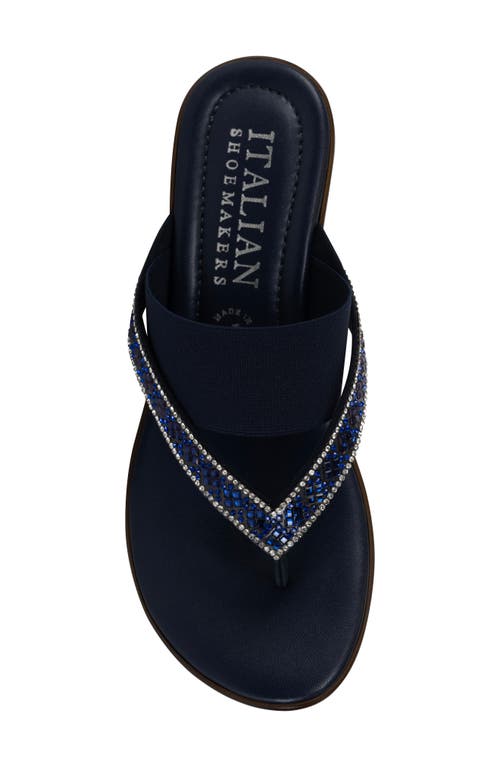 Shop Italian Shoemakers Deleiza Wedge Flip Flop In Navy