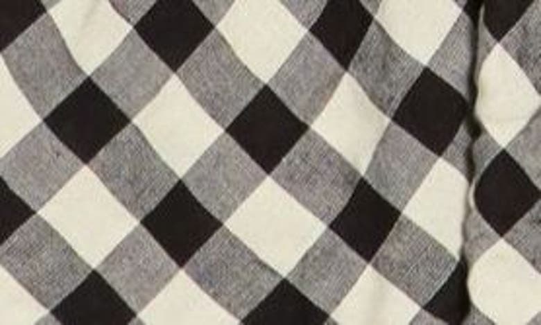 Maxstudio Gingham Smocked Waist Flutter Blouse In Black