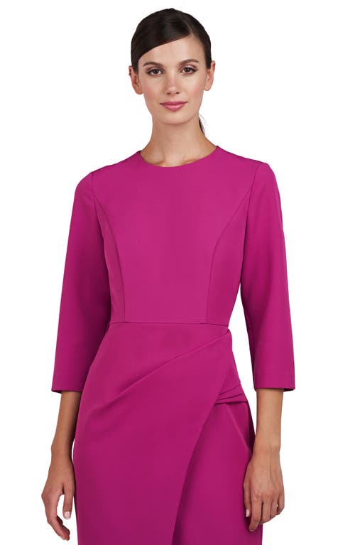 Shop Kay Unger Doreen Midi Sheath Dress In Vivid Berry