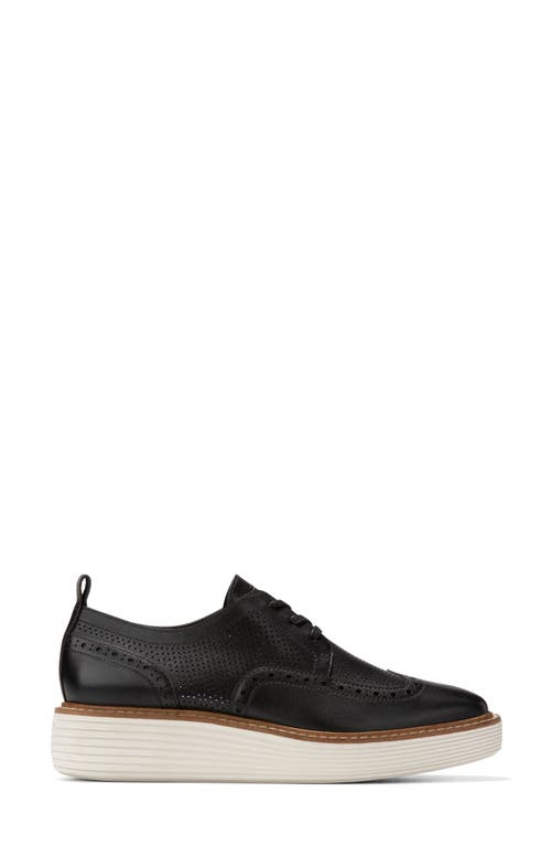 Shop Cole Haan Øriginalgrand Platform Wingtip Derby In Black/ivor